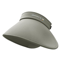 Sombrero de verano para mujer con protección solar, a rayas, de ala ancha, de seda helada, hueco, ajustable, para deportes al aire libre, PVC, venta al por mayor
