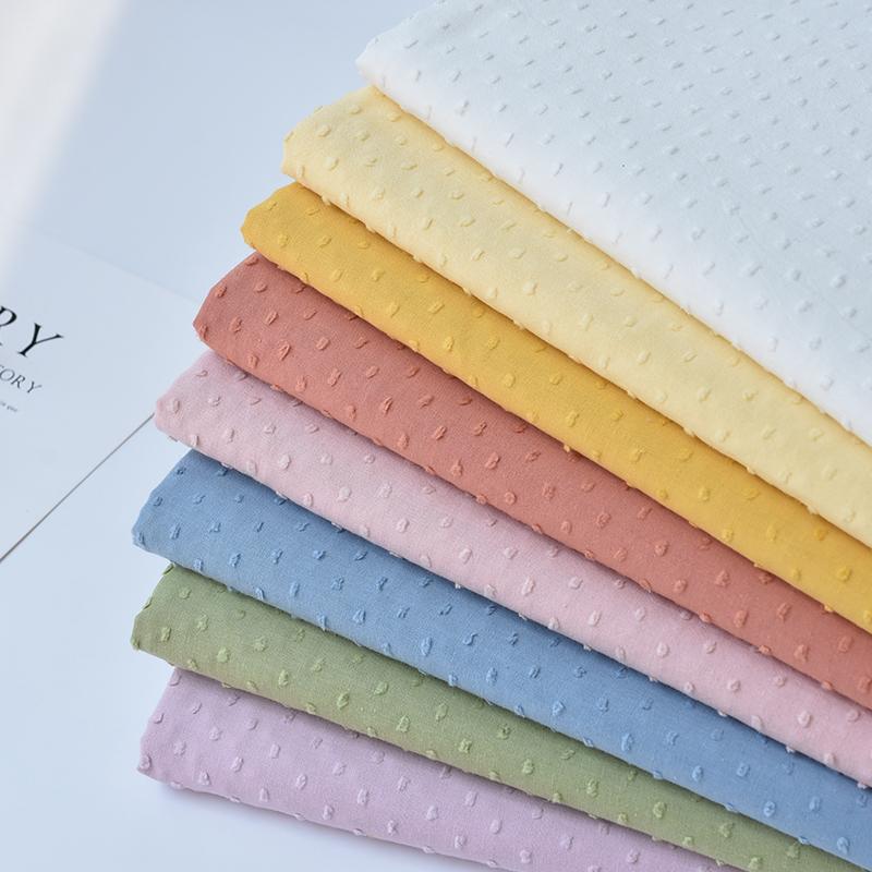 Дышащая и мягкая простая гипюровая ткань, летняя детская ткань, материалы, чистый хлопок, швейцарский горошек, жаккардовая ткань для платьев