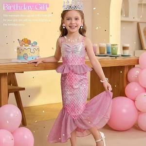 Disfraz de Sirenita con Joyas y Bolso, Vestido de Princesa para Niñas, Regalo de Cumpleaños de 3 a 12 Años - Product Image 6