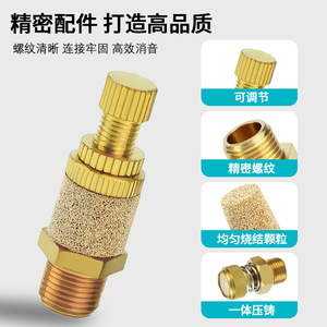 ตัวเก็บเสียงลมนิวเมติก Pneulead รุ่น BSL-01 02 03 ทำจากทองเหลือง สำหรับเครื่องอัดอากาศ - Product Image 4