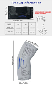 Soporte de Codo Transpirable con Compresión y Almohadilla de Silicona Absorbente de Impactos para Tenis y Béisbol - Product Image 5