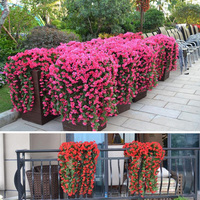 Simulé Violet Tenture Murale Chlorophytum Comosum Grande Broderie Artificielle Plastique Soie Fleur Balcon Lys Décoration Fleur