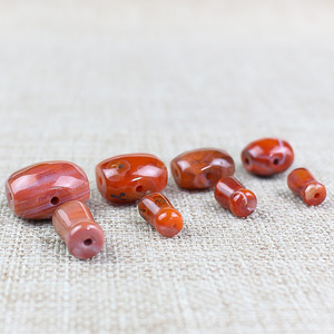 Natural <b>Red</b> Agate Loose Beads Mixed Shapes For <b>Bracelet</b> Making Stone Beads With Pearlescent Treatment - Product Image 1