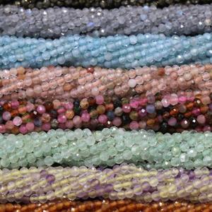 Pierres précieuses colorées naturelles, perles à facettes, petites perles <span class=keywords><strong>multicolores</strong></span> rondes, trou 2-2.5mm: 1mm 727211 - Product Image 3
