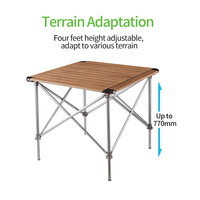 Table pliante tout-terrain en alliage d'aluminium BRS, hauteur réglable, pour utilisation en extérieur, salle de sport, cuisine, design moderne, mobilier d'extérieur