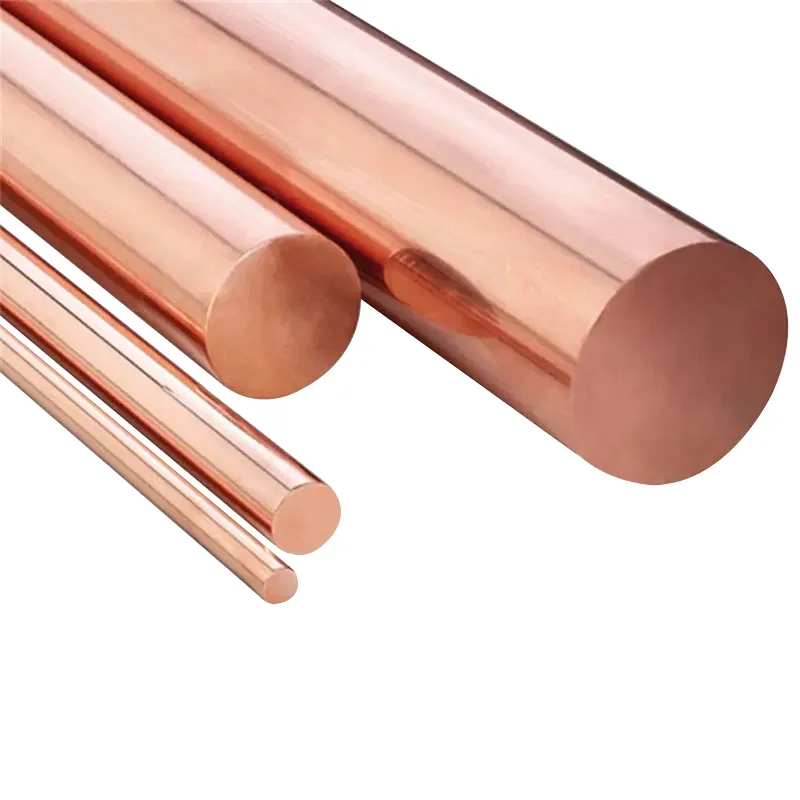 99.99 Pure Copper Round Bar High Conductivity Grounding Electrolytic Copper Bar C10100 Copper Bar