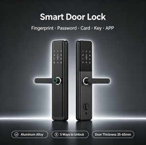 LangYeao Fingerprint Door Lock Aluminum Alloy 5 Ways Unlock APP <strong>Control</strong> Digital Electronic Lock for Apartment Hotel Rental House - Product Image 1