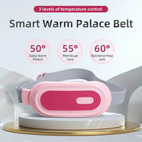 Charge USB Compresse Chaude Vibration Électrique Réchauffement Utérus Masseur Intelligent Ceinture De Massage Abdominal Soulagement Des Douleurs Menstruelles 1800mAh