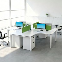 Scrivanie Modulari a L per 2, 4, 6 Persone, Postazioni di Lavoro in Legno per Ufficio, Cubicoli e Mobili per Ufficio