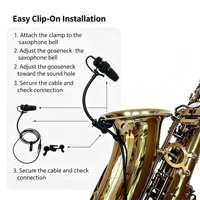 Microphone à pince pour saxophone, son brillant pour performance, micro de scène avec support pour saxophone