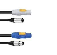 Cable híbrido DMX/XLR de 3 pines a cable de extensión de cable de alimentación combinado Powercon para iluminación de escenario