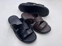 Sandales d'été pour hommes en cuir PU de haute qualité, à bout ouvert, avec lanières croisées, boucle réglable et semelle épaisse – Vente en gros