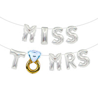 Ensemble de ballons en or rose avec lettres croisées, ensemble de ballons en aluminium de 16 pouces pour future mariée