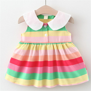 Vestido de Fiesta de Algodón con Cuello Alto Rosa Arcoíris de Alta Costura para Bebé Niña con Personaje de Dibujos Animados, Hecho en China, Superventas - Product Image 2