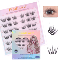 Cils en grappes synthétiques à poser soi-même, faits à la main, sans colle, à tenue forte, 6 rangées, longueurs mixtes, vente en gros