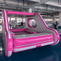Yacht gonflable de luxe, couleur rose ou personnalisé, avec siège et moteur, pour fête sur l'eau, lac, rivière, bord de mer