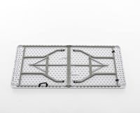 Table pliante en plastique durable, pliable en deux, 6 pieds (72"x29.5"), robuste, avec poignée portable, structure métallique, pour intérieur/extérieur, pique-nique, camping