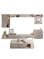 Meubles de salon en vente flash, style nordique minimaliste, prix de gros, design rectangulaire, meuble TV et table basse