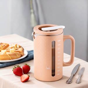 Caffettiera French Press in Vetro con Telaio in <span class=keywords><strong>Plastica</strong></span> Emode, Bestseller con Pistone in Acciaio Inox per <span class=keywords><strong>Caffè</strong></span> e Tè - Product Image 4