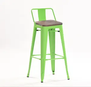 户外餐厅高脚凳吧椅现代绿色金属凳子吧椅现代木凳吧椅现代柜台