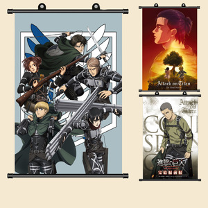 โปสเตอร์เลื่อนกำแพงลายอนิเมะเรื่อง <span class=keywords><strong>Attack</strong></span> <span class=keywords><strong>ON</strong></span> <span class=keywords><strong>Titan</strong></span> ขนาด60ซม. * 90ซม. ผ้ากันน้ำพิมพ์ DTG สำหรับห้องนอนห้องเล่นเกมสตูดิโอ - Product Image 1