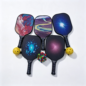 Ensemble de raquettes de pickleball, 10 balles, sac en filet, poignée antidérapante, forme standard, design tendance, adultes, enfants, 16 mm, portable, nid d'abeille - Product Image 5