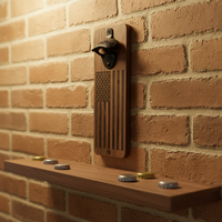 Ouvre-bouteille en bois de noyer avec aimant dissimulé, attrape-capsule magnétique, ouvre-bouteille artisanal en bois de noyer avec ouvre-bouteille intégré