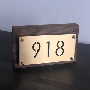 Letrero de Diseño Personalizado Económico, Placa de Metal de Latón, Cobre y Oro, Acero Inoxidable, para Casa, Hotel, Puerta, Número de Habitación - Product Image 5