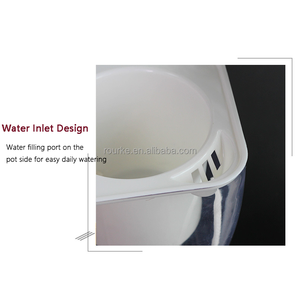 Vaso Idroponico Automatico Trasparente a Doppio Strato in Plastica con Sistema di Auto-Irrigazione per Ufficio - Product Image 4