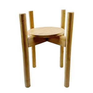 Soporte de bambú para flores de 30 pulgadas, de una sola capa, minimalista, para exhibir plantas en balcones y salas de estar. - Product Image 2