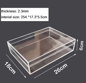 Hot-Bán Chất Lượng Cao 26*18*6Cm Rõ Ràng Trong Suốt <span class=keywords><strong>PS</strong></span> Acrylic Nhựa Vuông Lưu Trữ Bao Bì Hộp Với Nắp Cho Kẹo - Product Image 6