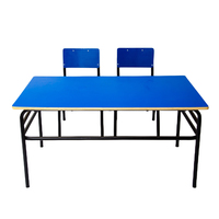 Chaise et table universitaires modernes en métal, ensemble empilable 4 places pour événements scolaires et zones de restauration temporaires
