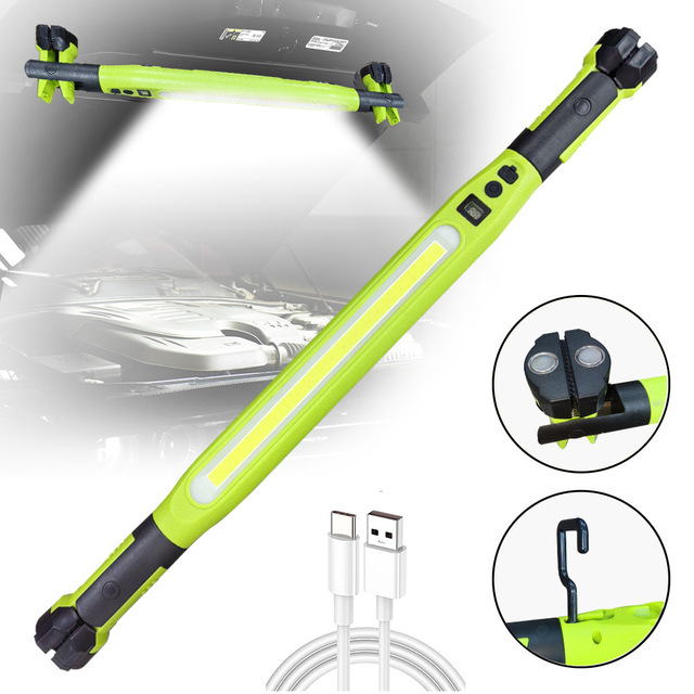 Multifunctional COB Work Light 72 LED Warm White Portable 360 Degree Rotating ABS Magnetic with Battery Display