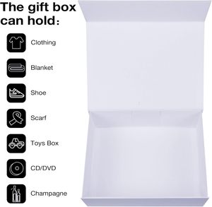 Boîtes cadeaux magnétiques blanches avec couvercles, grandes boîtes de <span class=keywords><strong>demande</strong></span> <span class=keywords><strong>en</strong></span> <span class=keywords><strong>mariage</strong></span> pour demoiselles d'honneur et témoins, boîte rectangulaire pliable pour cadeau de remise de diplôme - Product Image 4