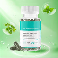 Fabricant de capsules de déodorant corporel à base de chlorophylline de cuivre et de sodium, complément déodorant pour le corps, marque privée, usine GMP ISO, livraison rapide
