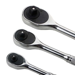 Ratchet Wrench Set 1/4 In Chrome Vanadium Automotive Repair Tool 3 Piece Hand Tool Set - Product Image 4