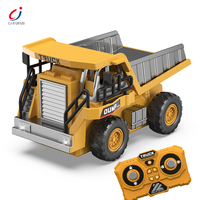 Camion benne télécommandé Chengji en alliage métallique, véhicule RC 4x4 avec lumières LED, radiocommande 2.4G
