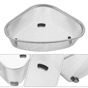 Cesta de drenaje de acero inoxidable, colador, fregadero de cocina, estante triangular, contenedor de residuos de alimentos, coladores, cestas de almacenamiento - Product Image 1