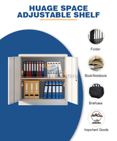 Armoire de classement moderne en acier ignifuge avec porte battante et serrure à clé pour l'archivage scolaire et de bureau