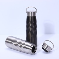 Thermos de voyage créatif en acier inoxydable à double paroi isolé de 500 ml avec affichage de la température, écologique, forme balle