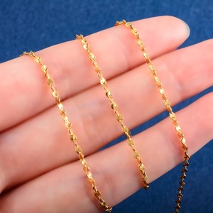 Collier fin en acier inoxydable pour femme, chaîne câble scintillante, plaqué or, accessoires de bijoux en métal pour le cou, ras-de-cou - Product Image 2