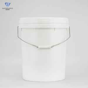 Seau à peinture en PP blanc durable de 25 L avec poignée en métal, seau en plastique pour <span class=keywords><strong>essence</strong></span>, huile, eau - Product Image 1