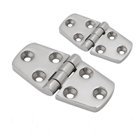 Charnière marine robuste en acier inoxydable 316 - Charnière de trappe à 6 trous polie miroir pour yacht, bateau, camping-car et usage extérieur
