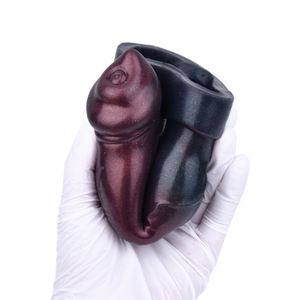 FAAK <b>Large</b> Dog Penis Extender Sleeve Vagina Stimulate Cock Delayed Ejaculation Reusable Silicone Condom Adults Sex Toys for Men - Product Image 2