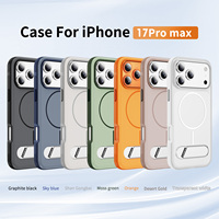 Étui de téléphone ATB avec charge magnétique sans fil, TPU+PC, étanche, antichoc, design haut de gamme, avec support intégré pour 17 Pro Max