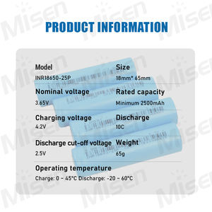 Оптовая продажа высокая скорость разряда 10C литий-ионная цилиндрическая перезаряжаемая INR18650-25P 2500 мАч 3,7 В <span class=keywords><strong>18650</strong></span> 25P скутер батарея - Product Image 2