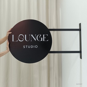 Modern Metal Store Signs Custom Outdoor Shop Wall Hanging Advertising Business Sign Advertising Led Boards Round Blade Sign - Product Image 6