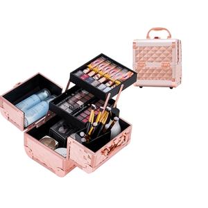 Maletín <span class=keywords><strong>de</strong></span> <span class=keywords><strong>Maquillaje</strong></span> <span class=keywords><strong>Profesional</strong></span> <span class=keywords><strong>de</strong></span> Viaje, Abierto, <span class=keywords><strong>de</strong></span> Aluminio Plateado, con Múltiples Bandejas, para Mujer, Venta Directa <span class=keywords><strong>de</strong></span> Fábrica - Product Image 1