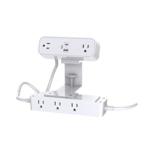 Tira de alimentación de doble propósito de 1875W, enchufe de extensión de cobre, montaje de <span class=keywords><strong>abrazadera</strong></span>, instalación debajo del escritorio, PD65W, enchufes de carga rápida de USB-C - Product Image 4