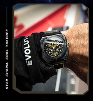 Reloj Mecánico de Lujo para Hombre MIGE, Caja de Acero Inoxidable, Cristal de Zafiro, Resistencia al Agua 5BAR, Correa de Cuero Genuino, Diseño Esqueleto
